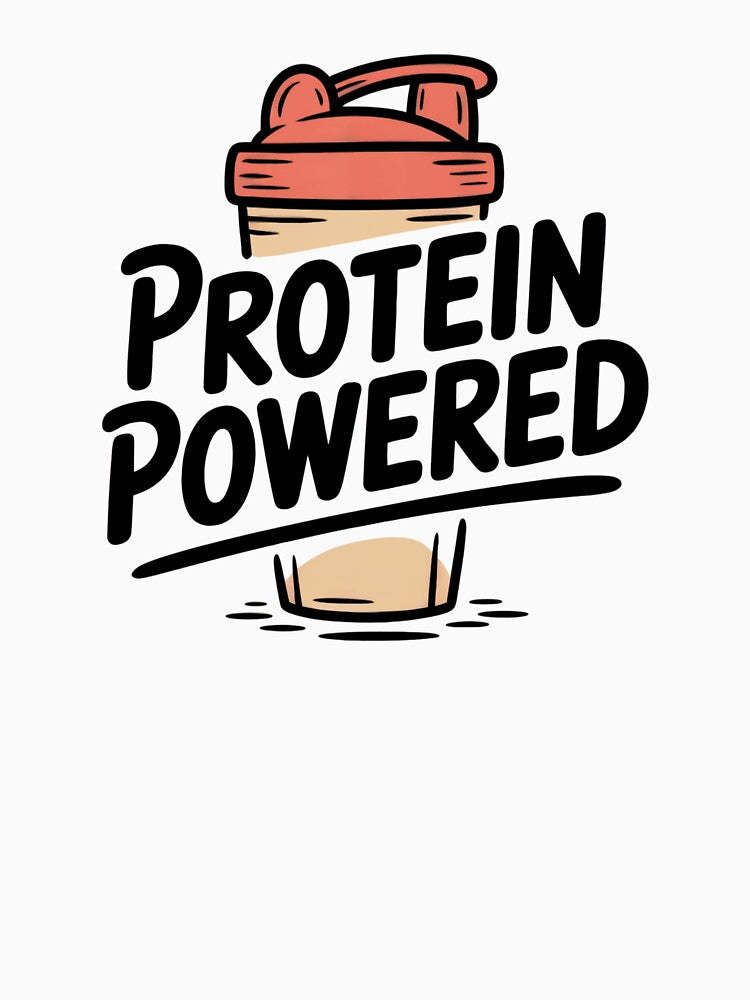 Protein Powered – Minimal Retro Hand-Drawn Gym Nutrition by Vintage Shapes T-Shirts, Hoodie, Sweatshirt (Image 3)