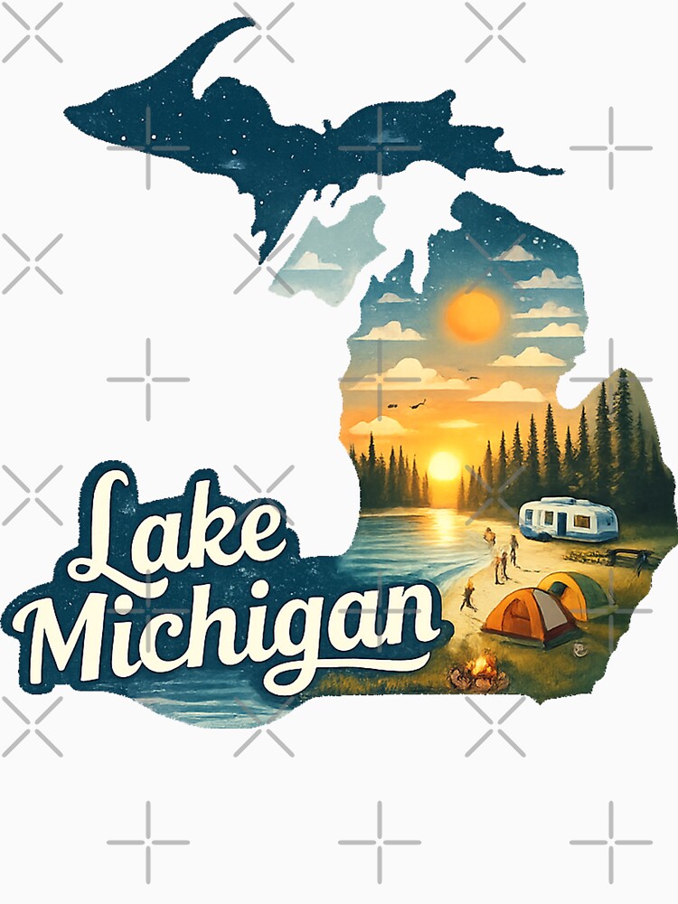 Lake Michigan Travel Art by maximinano100k