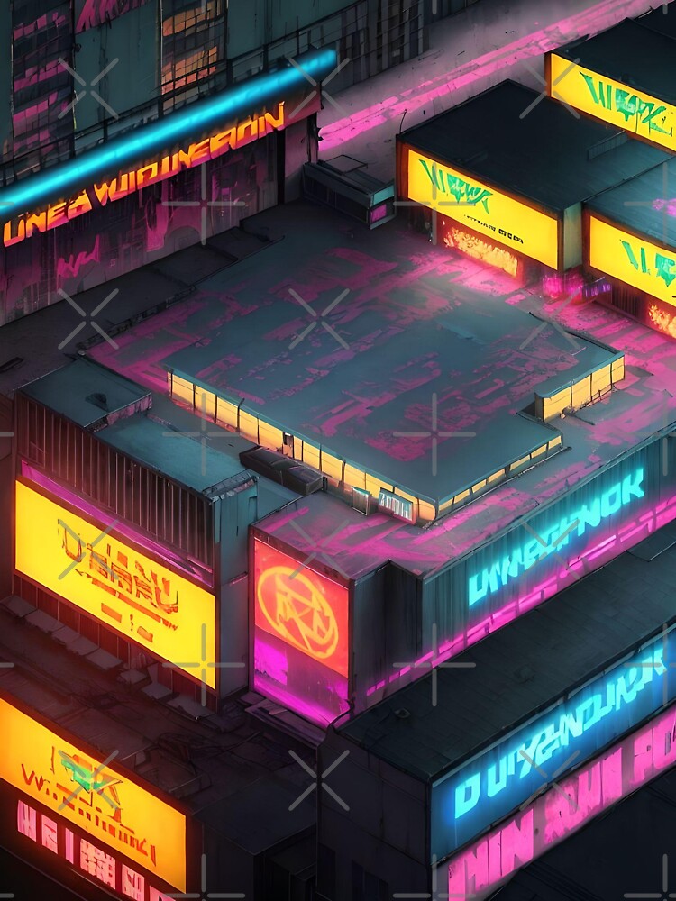 Cyberpunk Grunge Futuristic City Rooftop by Esterlane T-Shirts, Hoodie, Sweatshirt | BlankRebels.com (Image 3)