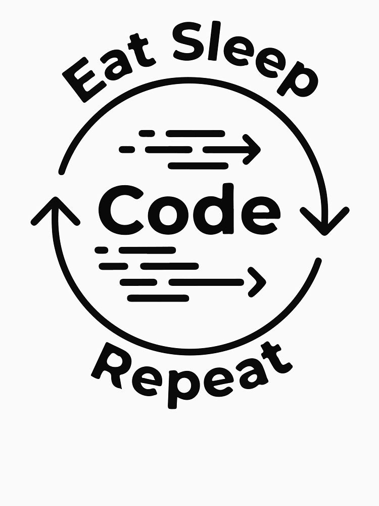 Eat Sleep Code Repeat T-Shirt  Programmer Life Design  Coding Humor Tee by Design-Pro-21 Hoodie, Sweatshirt (Image 3)