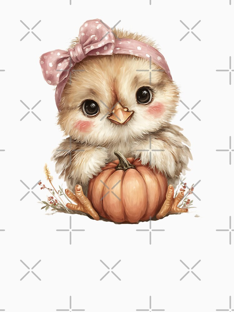 Adorable Baby Turkey Chick with Tiny Autumn Pumpkin by 1707warehouse T-Shirts, Hoodie, Sweatshirt | BlankRebels.com (Image 3)