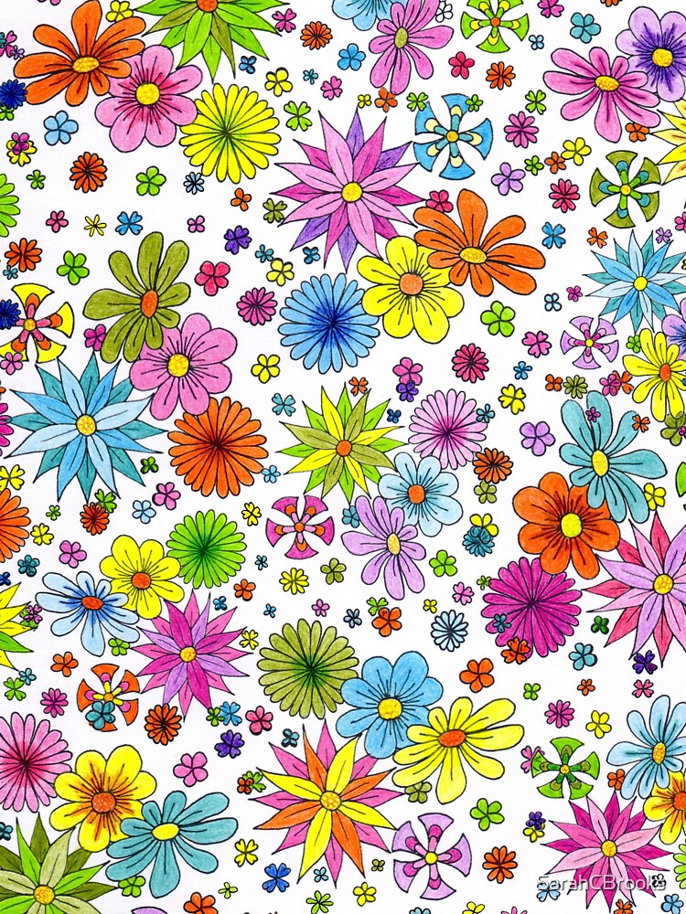 Bright and colourful floral pattern by SarahCBrooks T-Shirts, Hoodie, Sweatshirt | BlankRebels.com (Image 3)