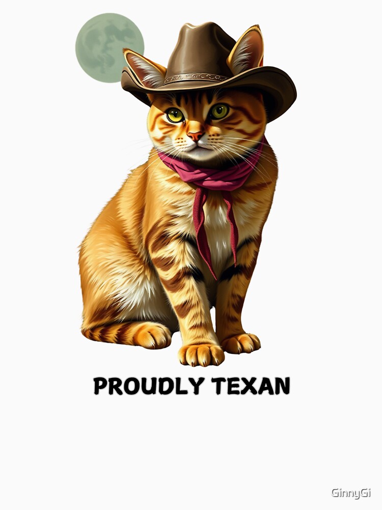 cowboycat with cowboy hat and Proudly Texan by GinnyGi T-Shirts, Hoodie, Sweatshirt | BlankRebels.com (Image 3)