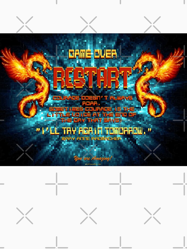 Game Over Restart "I'll try again tomorrow." by solrisewalker T-Shirts, Hoodie, Sweatshirt | BlankRebels.com (Image 3)