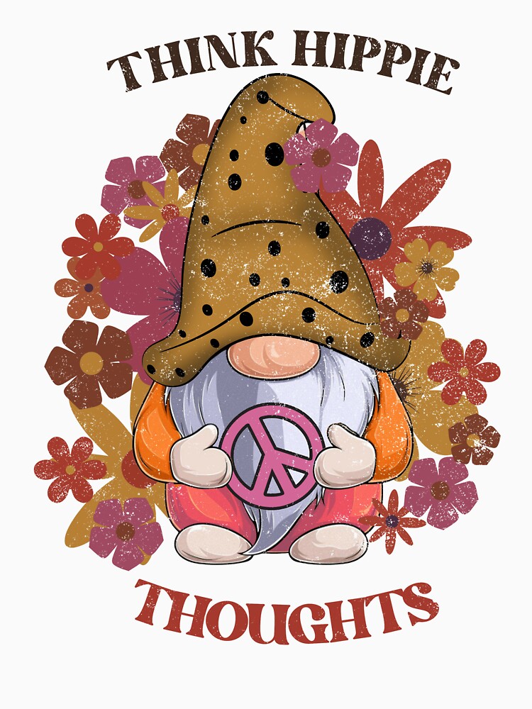 Think Hippie Thoughts Funny Gnome Hippy by DNW-art T-Shirts, Hoodie, Sweatshirt | BlankRebels.com (Image 3)