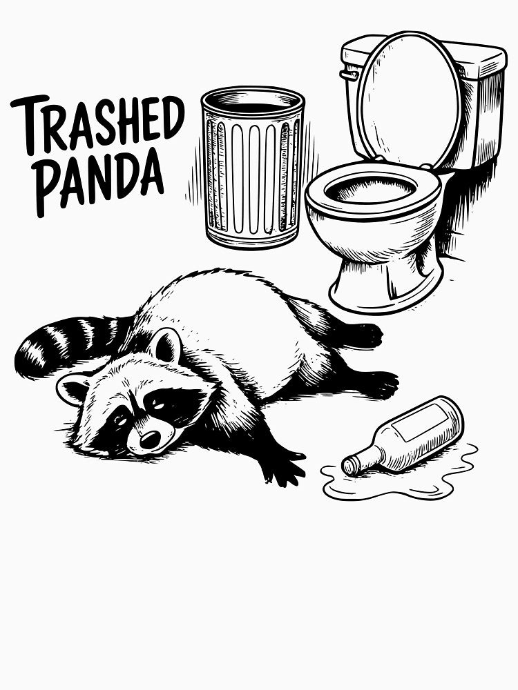 Raccoon Trashed Panda Funny Raccoon Meme Drunk Raccoon by Masaw T-Shirts, Hoodie, Sweatshirt | BlankRebels.com (Image 3)
