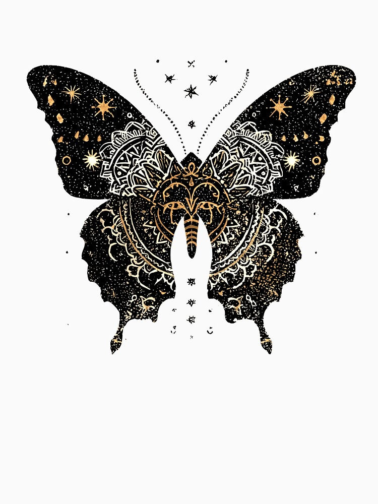 Y2K Butterfly – Celestial Gold Night Wings by Melody Splash T-Shirts, Hoodie, Sweatshirt | BlankRebels.com (Image 3)