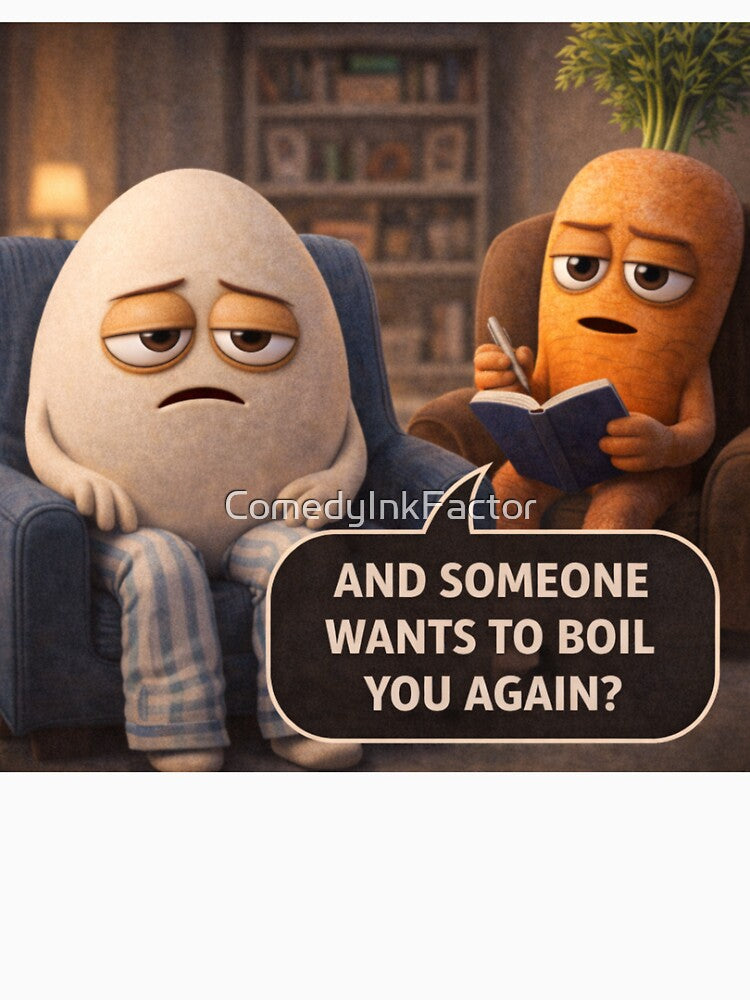 And Someone Wants To Boil You Again? – Funny Therapy Egg 3D Humor by ComedyInkFactor T-Shirts, Hoodie, Sweatshirt (Image 3)