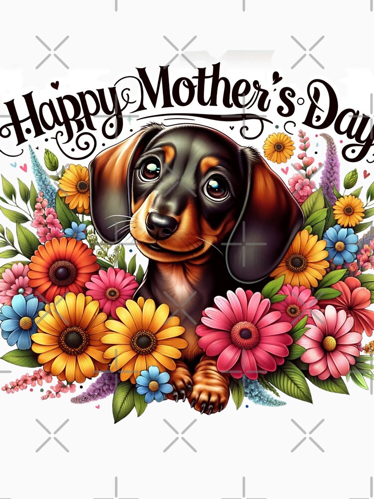 Dachshund - Happy Mother's Day with flowers by Fionamyles T-Shirts, Hoodie, Sweatshirt | BlankRebels.com (Image 3)