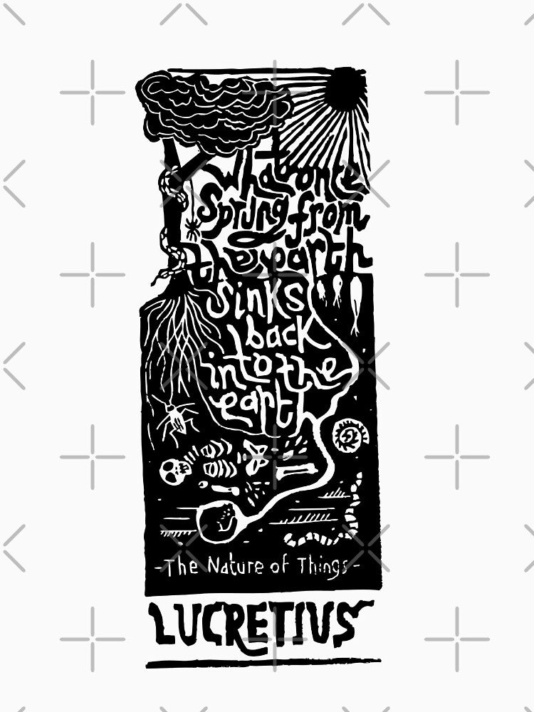 Lucretius, Back into the Earth Linocut by louweasely T-Shirts, Hoodie, Sweatshirt | BlankRebels.com (Image 3)