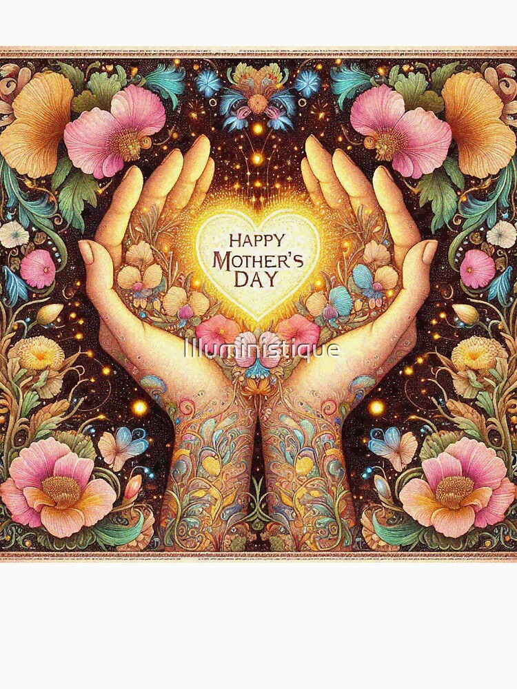 Happy Mothers Day Floral glowing heart gift by Illuministique T-Shirts, Hoodie, Sweatshirt | BlankRebels.com (Image 3)