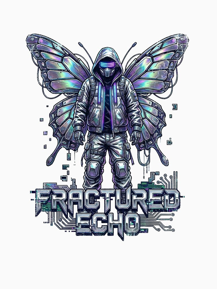 "Fractured Echo" Cyberpunk Y2K Nu-Metal Soldier Tee by benjyjump Hoodie, Sweatshirt | BlankRebels.com (Image 3)