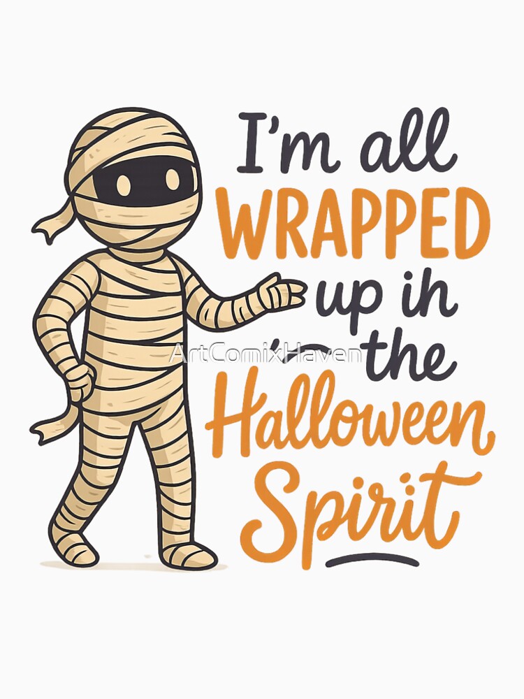 Wrapped Up In The Halloween Spirit Mummy by ArtComixHaven T-Shirts, Hoodie, Sweatshirt | BlankRebels.com (Image 2)