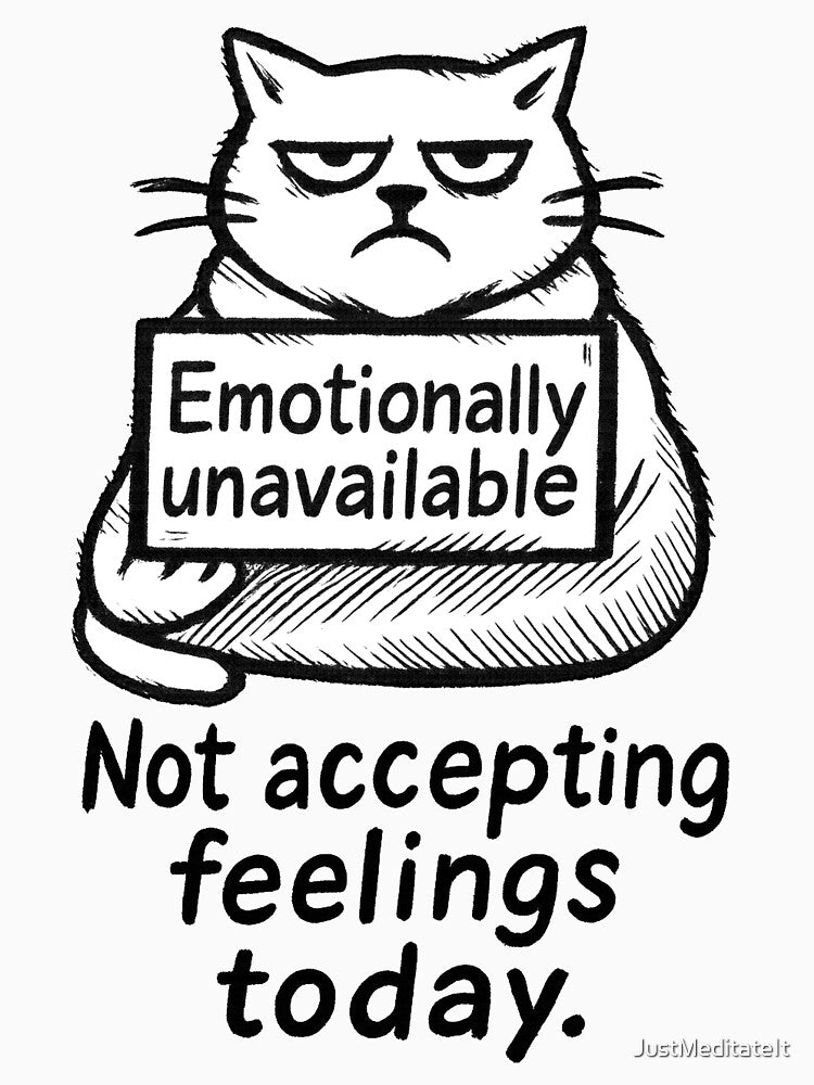 Emotionally unavailable today – T-Shirt and Hoodie for Introverts | Antisocial Humor Style by JustMeditateIt... (Image 3)
