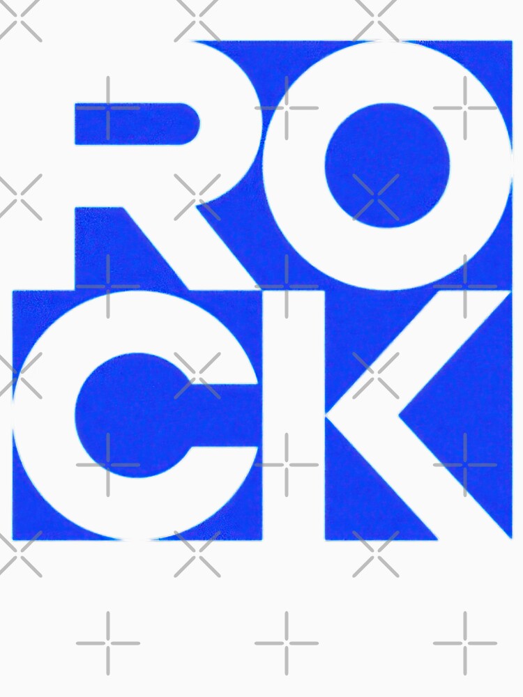 Blue Color 'Rock' Typographic Design for Rock Music Lovers by deepakrode7 T-Shirts, Hoodie, Sweatshirt (Image 3)
