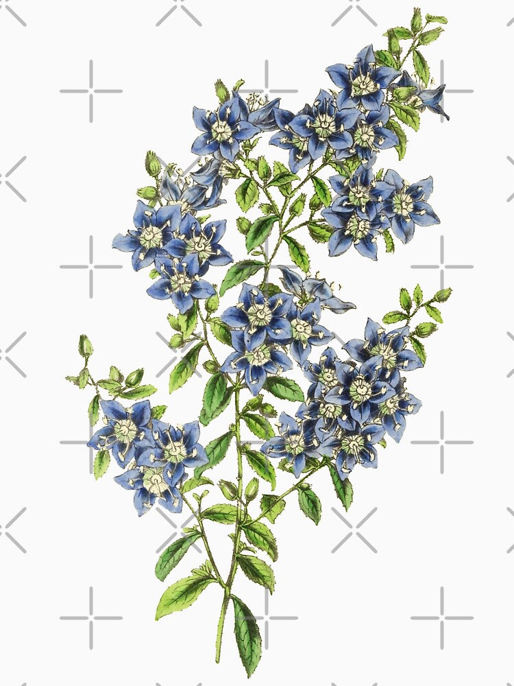 Blue Wildflowers Botanical Print by Veriepear T-Shirts, Hoodie, Sweatshirt | BlankRebels.com (Image 3)