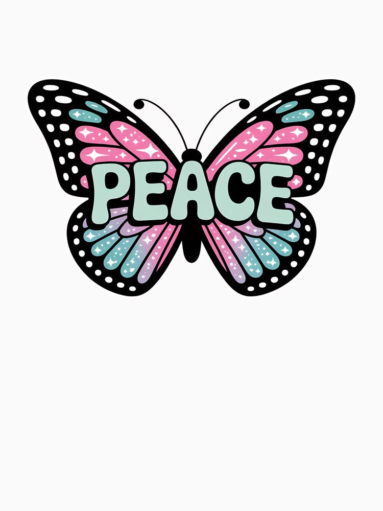 Retro Y2K Peace Butterfly Pastel Aesthetic by ItzDaaniel T-Shirts, Hoodie, Sweatshirt | BlankRebels.com (Image 3)