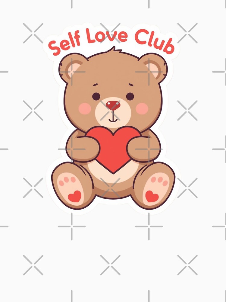 Self Love Club Cute Teddy Bear Heart Design by Shanker-studio T-Shirts, Hoodie, Sweatshirt | BlankRebels.com (Image 3)