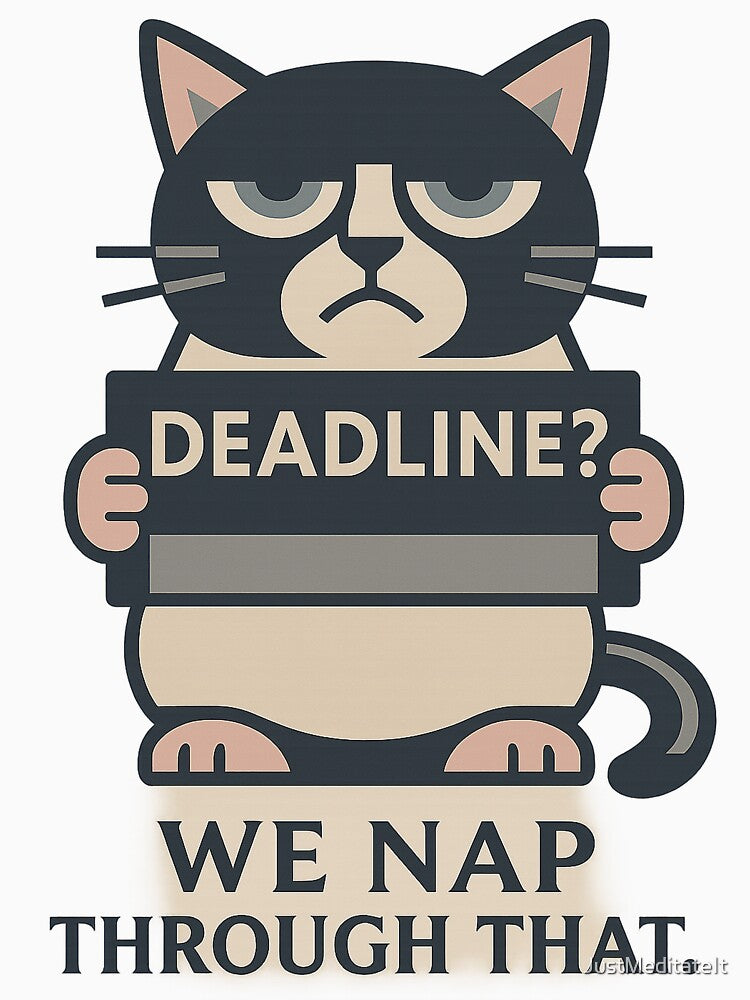 Deadline? We Nap Through That – Funny T-Shirt and Hoodie for Remote Workers – Cozy Nordic Deco Minimalist... (Image 3)