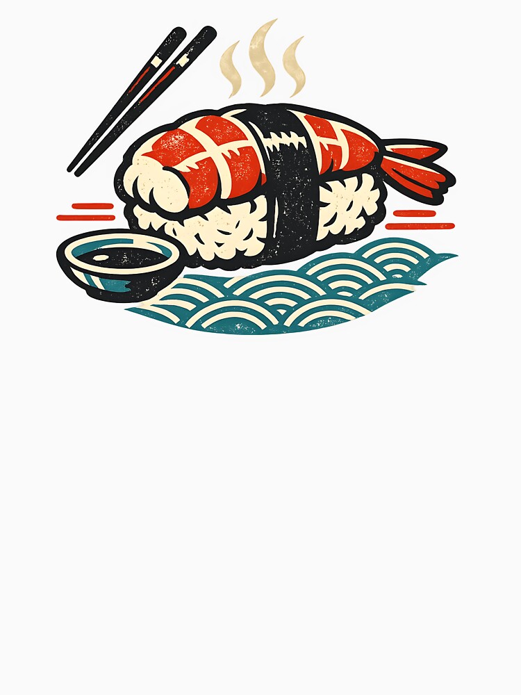 Classic Sushi – Vintage Japanese Street Food Logo by Dax Studio T-Shirts, Hoodie, Sweatshirt | BlankRebels.com (Image 3)