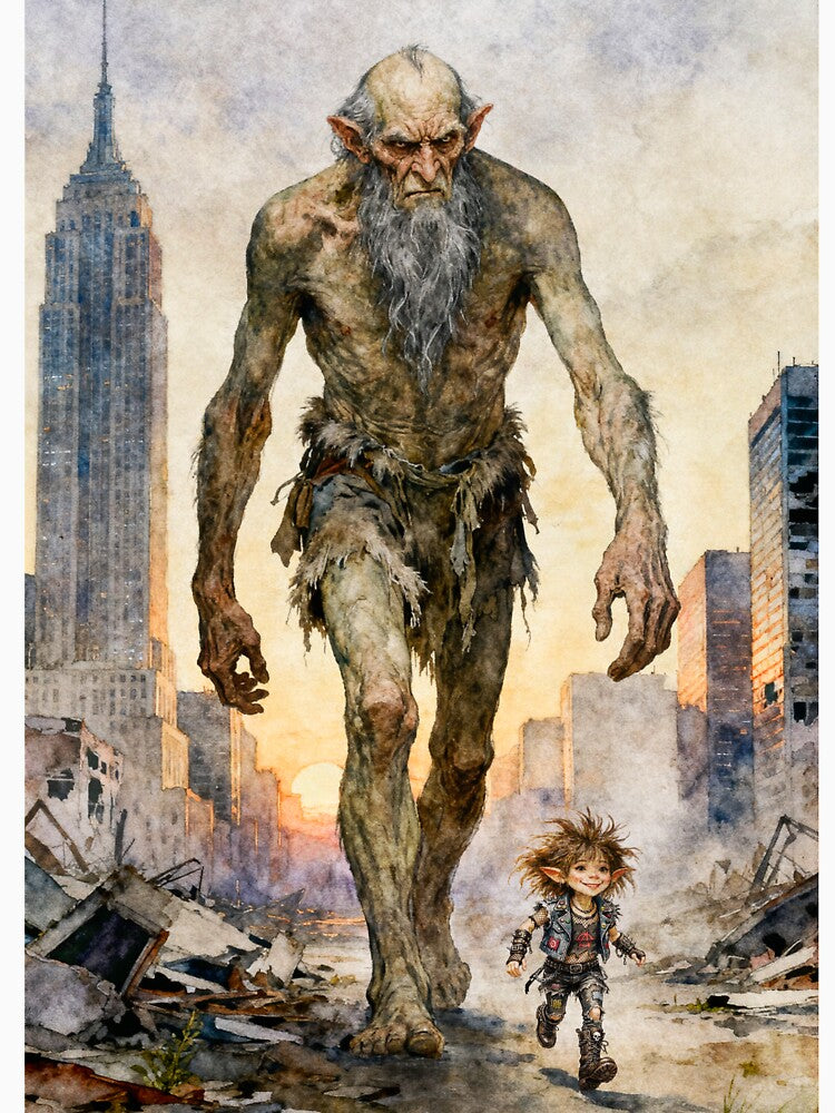 Giant and punky troll girl running through ruins by alvarlunafae T-Shirts, Hoodie, Sweatshirt | BlankRebels.com (Image 3)