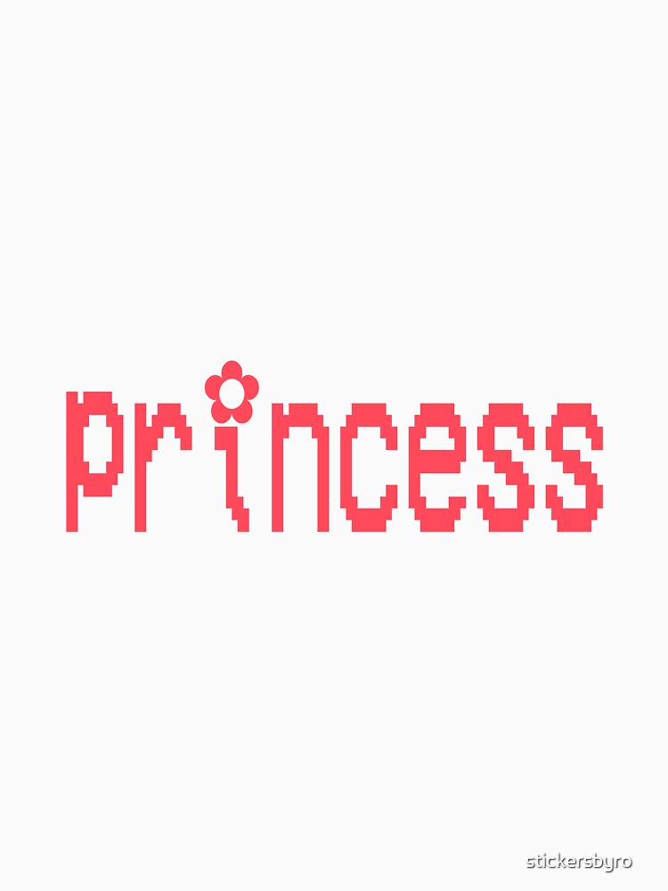 y2k red video game "princess" text by stickersbyro ☆ T-Shirts, Hoodie, Sweatshirt | BlankRebels.com (Image 3)