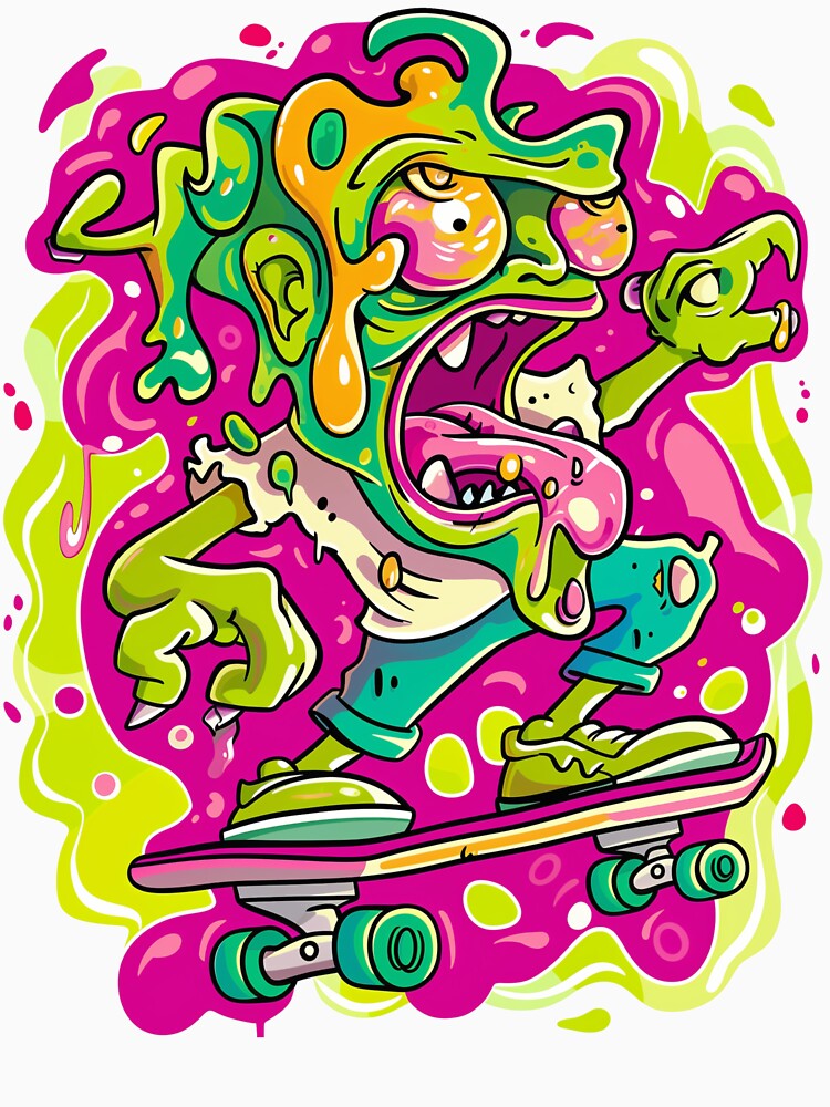 Skateboard Tshirt Alien riding Skateboard by Harbidge Hoodie, Sweatshirt | BlankRebels.com (Image 3)