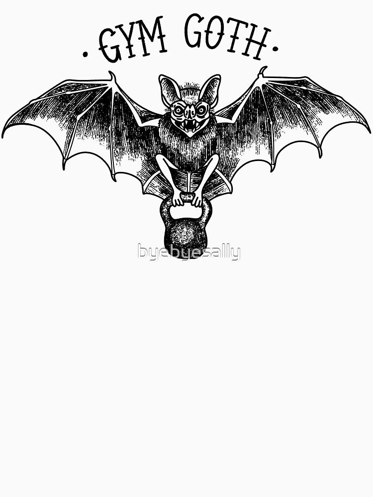 Gym Goth Bat (White BG) by byebyesally