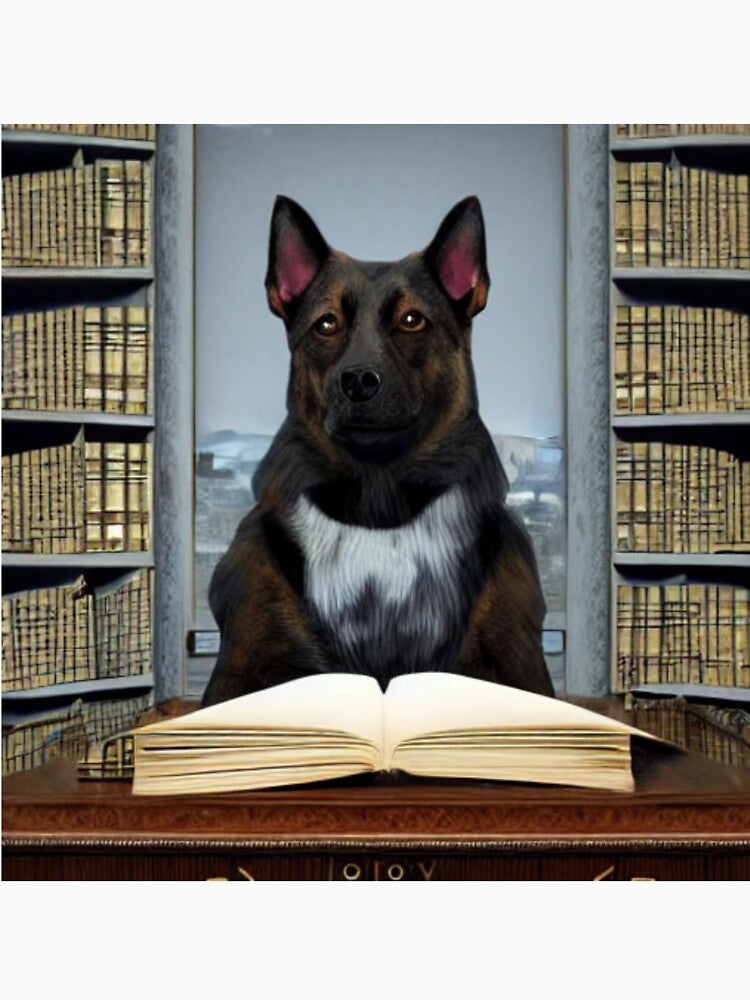 DOG READING THE BOOK INSIDE THE LIBRARY by Megh Trivedi T-Shirts, Hoodie, Sweatshirt | BlankRebels.com (Image 3)