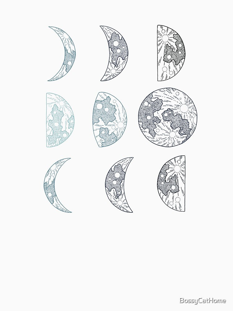 Moon Phase Minimal Cute Graphic by BossyCatHome T-Shirts, Hoodie, Sweatshirt | BlankRebels.com (Image 3)