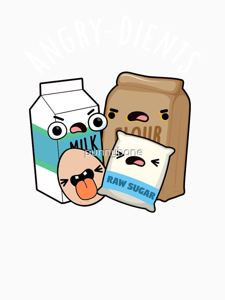 Angry-dients Funny Baking Pun (Dark BG) by punnybone