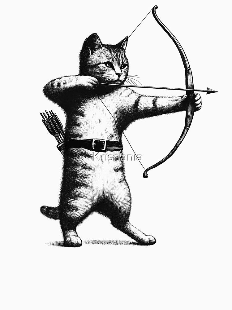 Cat Doing Archery by Kimberley King Art  King Art T-Shirts, Hoodie, Sweatshirt | BlankRebels.com (Image 3)