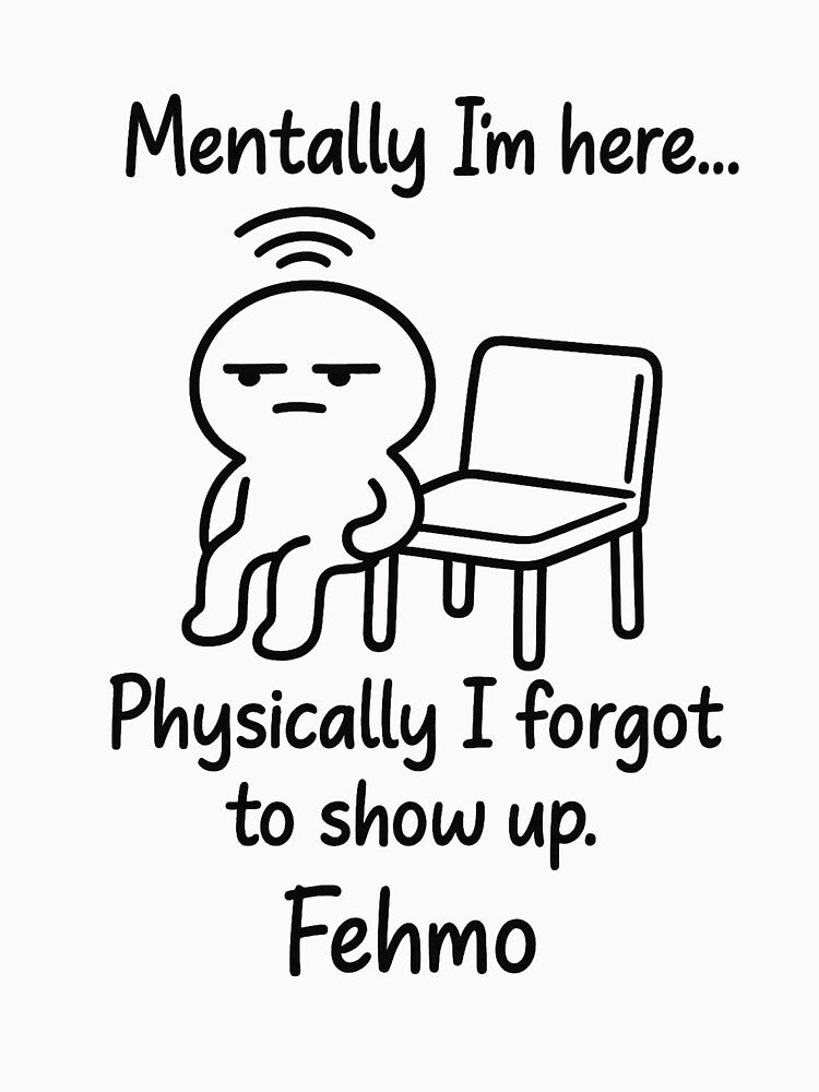 Fehmo – Mentally Present, Physically Missing (Minimalist Line Art) by fehmoofficial T-Shirts, Hoodie, Sweatshirt (Image 3)