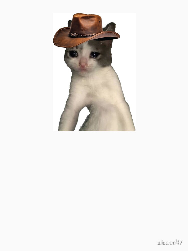 sad cat in cowboy hat by alisonm47 T-Shirts, Hoodie, Sweatshirt | BlankRebels.com (Image 3)