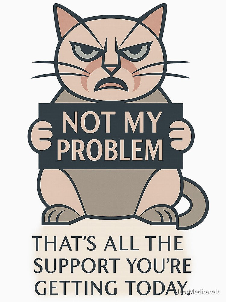 Not my problem!!! That’s all the support you’re getting today. – Humorous T-Shirt and Hoodie for Introverts –... (Image 3)