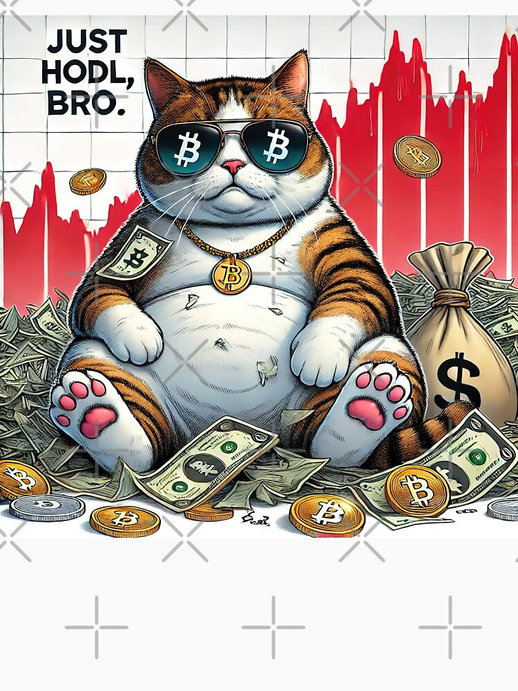 Just HODL Bro: Fat Cat Crypto Investor by RK - Shop T-Shirts, Hoodie, Sweatshirt | BlankRebels.com (Image 3)
