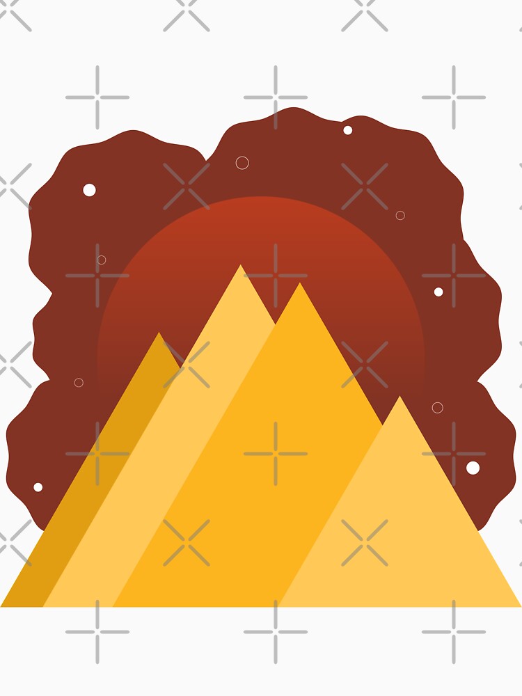 YELLOW MOUNTAINS BROWN SKY - FALL VERSION MINIMALIST ILLUSTRATION Brown BG by MiraiDesigns by miraidesigns... (Image 3)