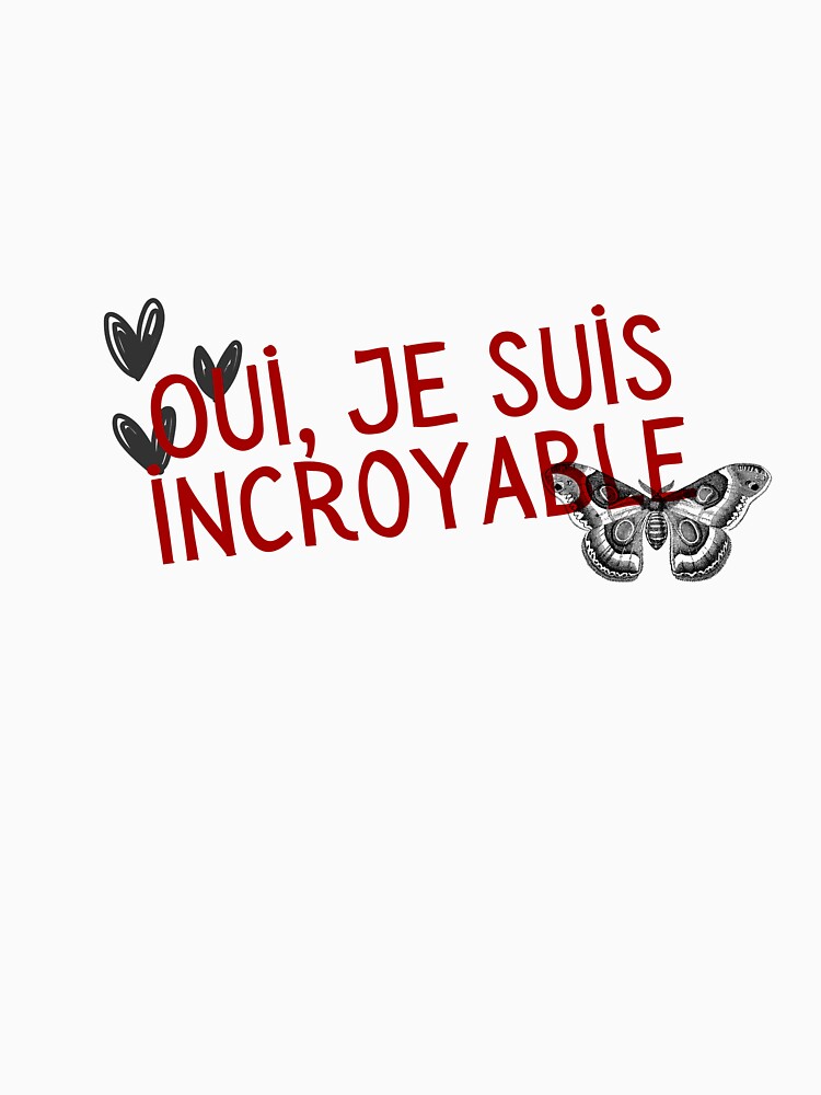 Oui Je Suis Géniale | Red Aesthetic Butterfly & Hearts Chic Quote ?❤️ by Theselinara T-Shirts, Hoodie, Sweatshirt (Image 3)