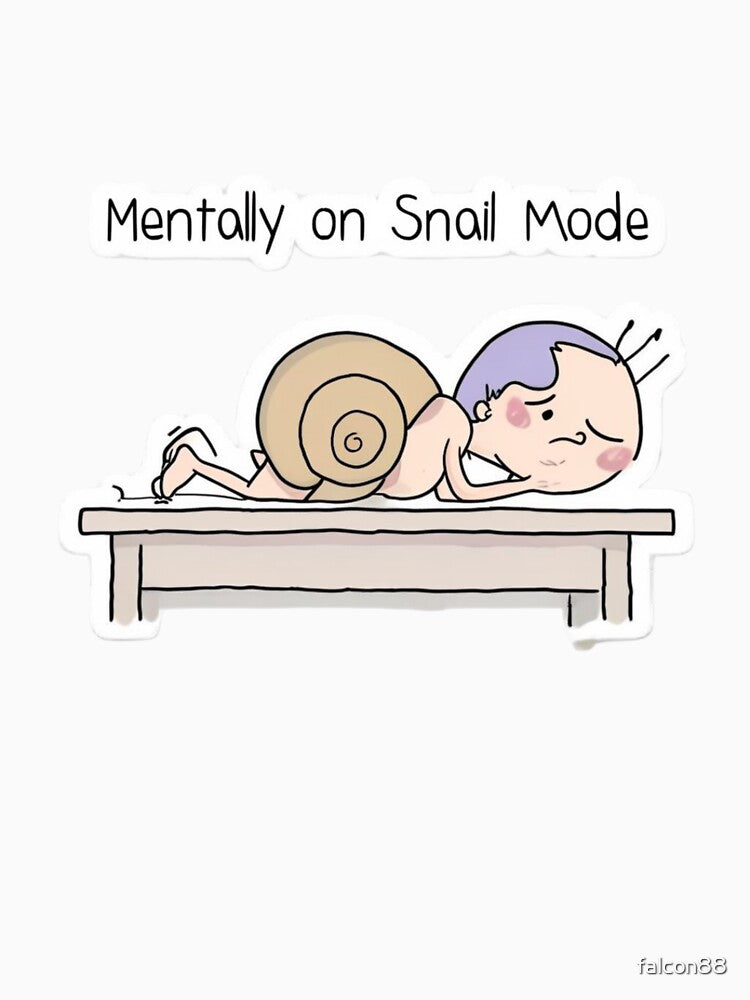 Mentally on Snail Mode – Relatable Slow Day Sticker by Imaginarium of Chaos falcon88 T-Shirts, Hoodie, Sweatshirt (Image 3)