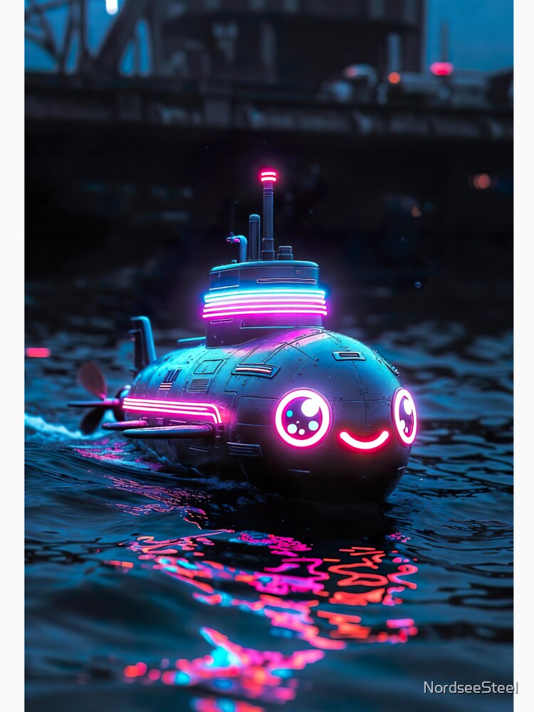 Cyberpunk Kawaii Neon Submarine – Night City Glow Baby by NordseeSteel