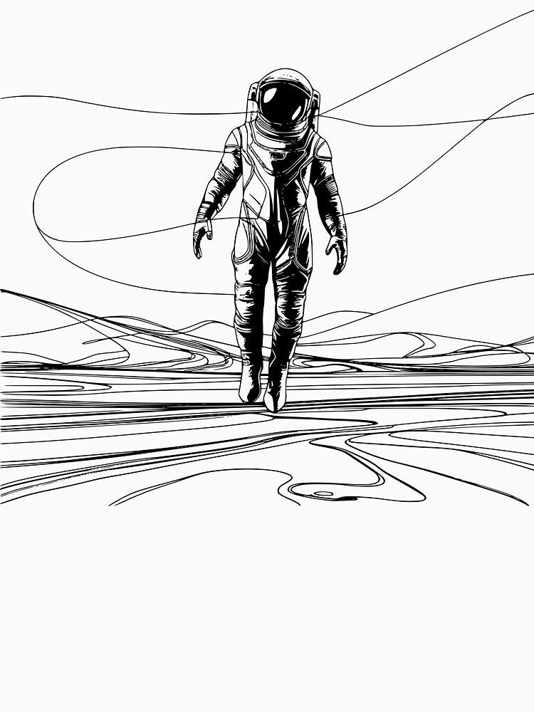 Exploration Beyond: Astronaut in Tranquil Meadow by BNCH44 T-Shirts, Hoodie, Sweatshirt | BlankRebels.com (Image 3)