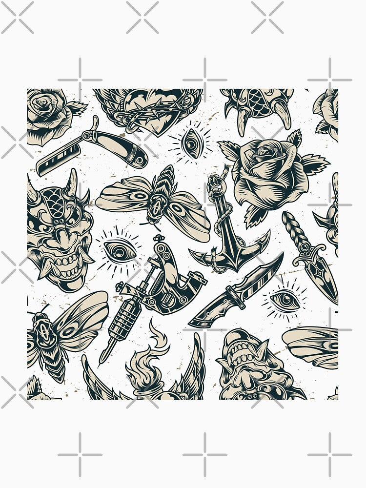 Tattoo Life Style Pattern by FattoAMano T-Shirts, Hoodie, Sweatshirt | BlankRebels.com (Image 3)