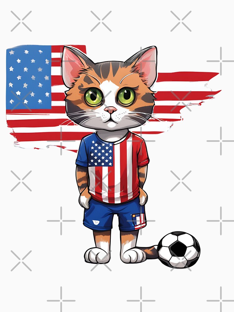 USA Sports Team: a Cat wearing colours of American Flag D10 by PerfectDay2Play