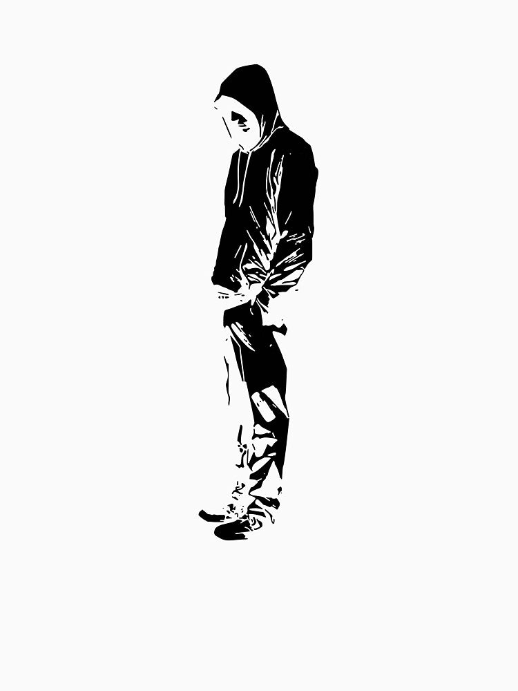 Urban Streetwear Hooded Figure Art Black by Mr Lee T-Shirts, Hoodie, Sweatshirt | BlankRebels.com (Image 3)