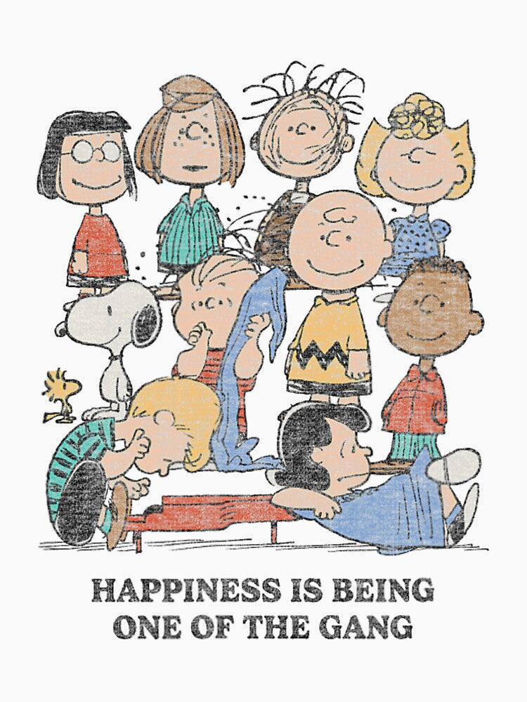 Peanuts Happiness Is Being One Of The Gang Vintage Quote by donadomayle7 T-Shirts, Hoodie, Sweatshirt (Image 3)