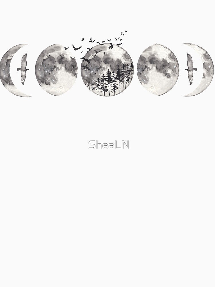 Moon Phases with Birds design. by SheaLN T-Shirts, Hoodie, Sweatshirt | BlankRebels.com (Image 3)
