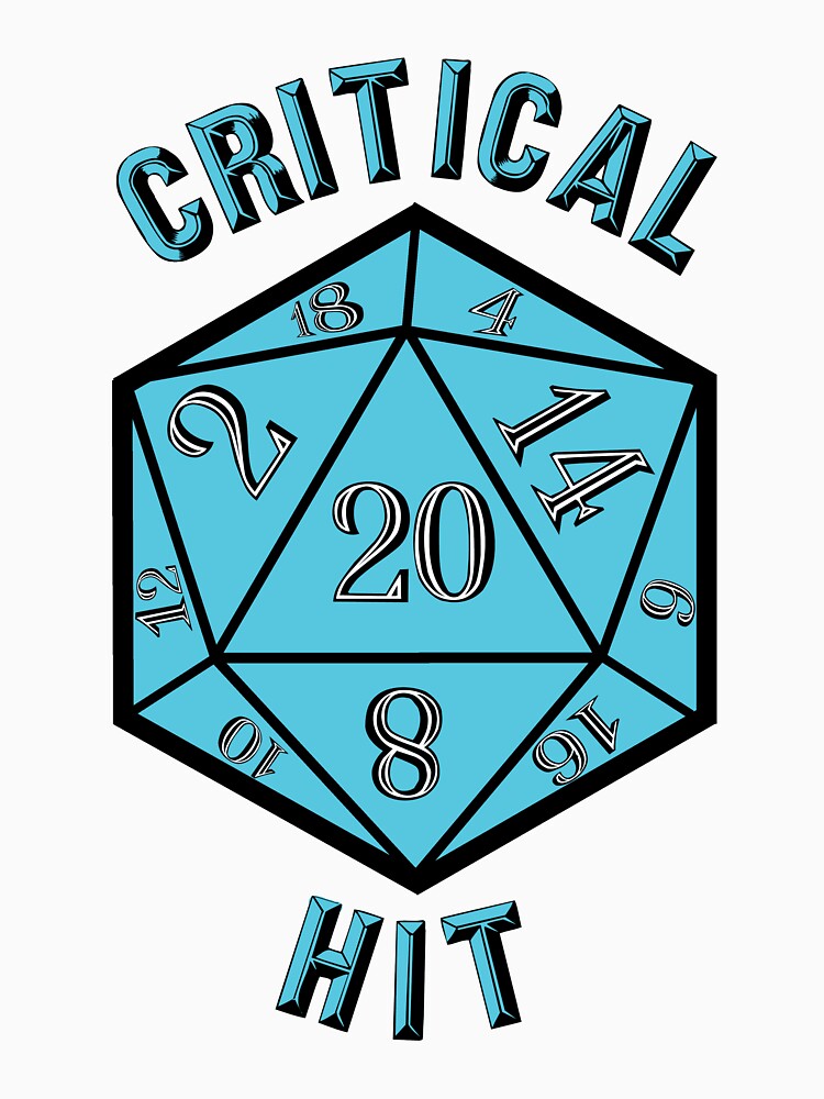 Critical Hit Dungeons and Dragons D20 Dice Cyan by Geek-Shack T-Shirts, Hoodie, Sweatshirt | BlankRebels.com (Image 3)