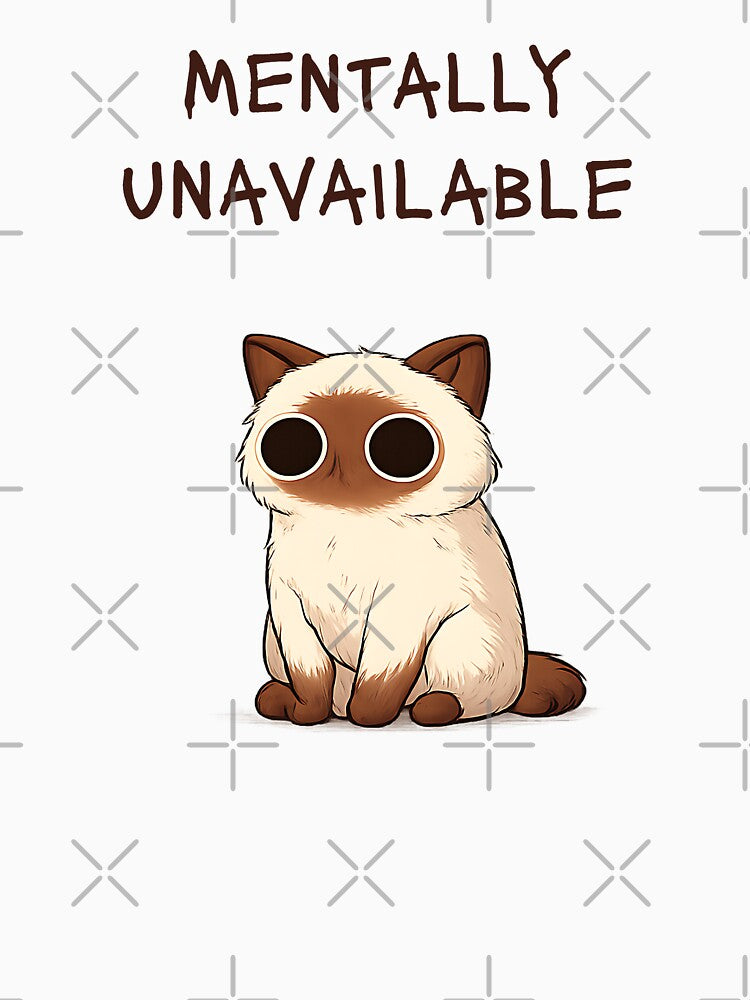 Mentally Unavailable Cat Design for Low Energy Days by Drawian Studio T-Shirts, Hoodie, Sweatshirt (Image 3)