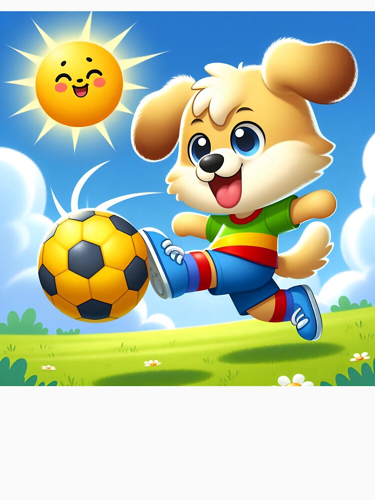 Cute Soccer Dog Cartoon by CuteThingsWorld
