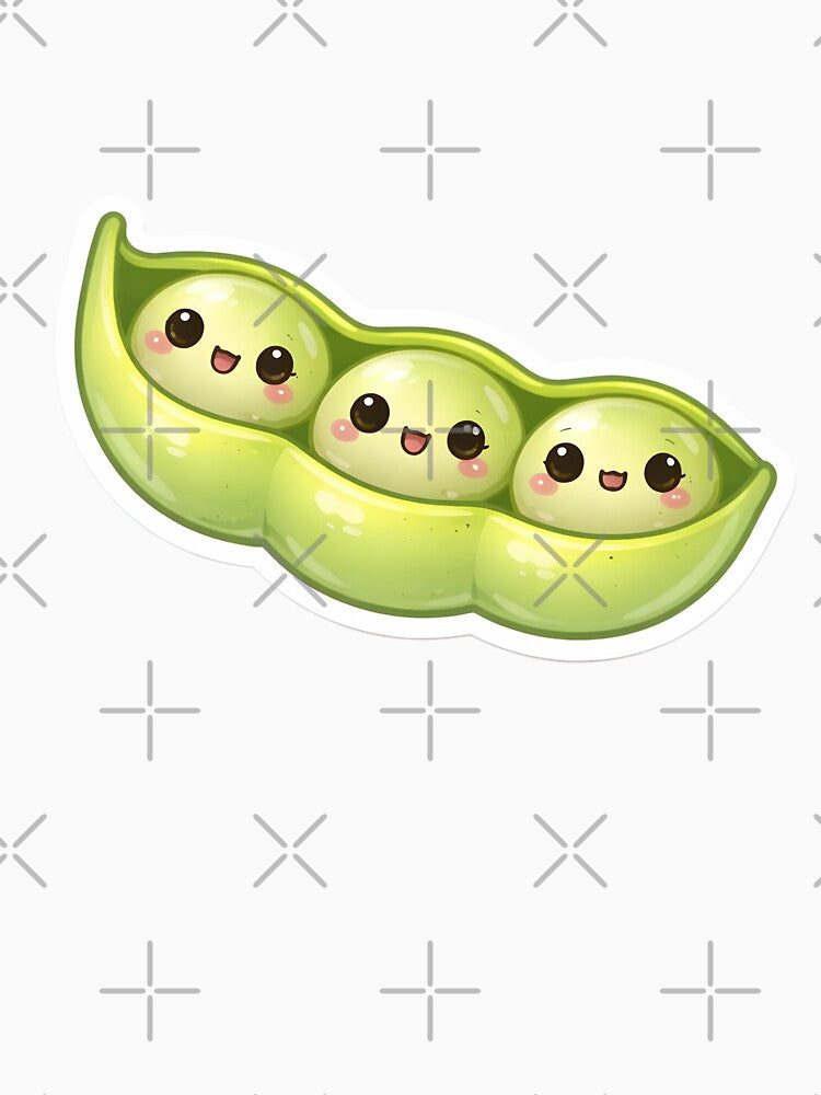 Cute Kawaii Edamame – Japanese Soybean Snack Sticker by DesignEG